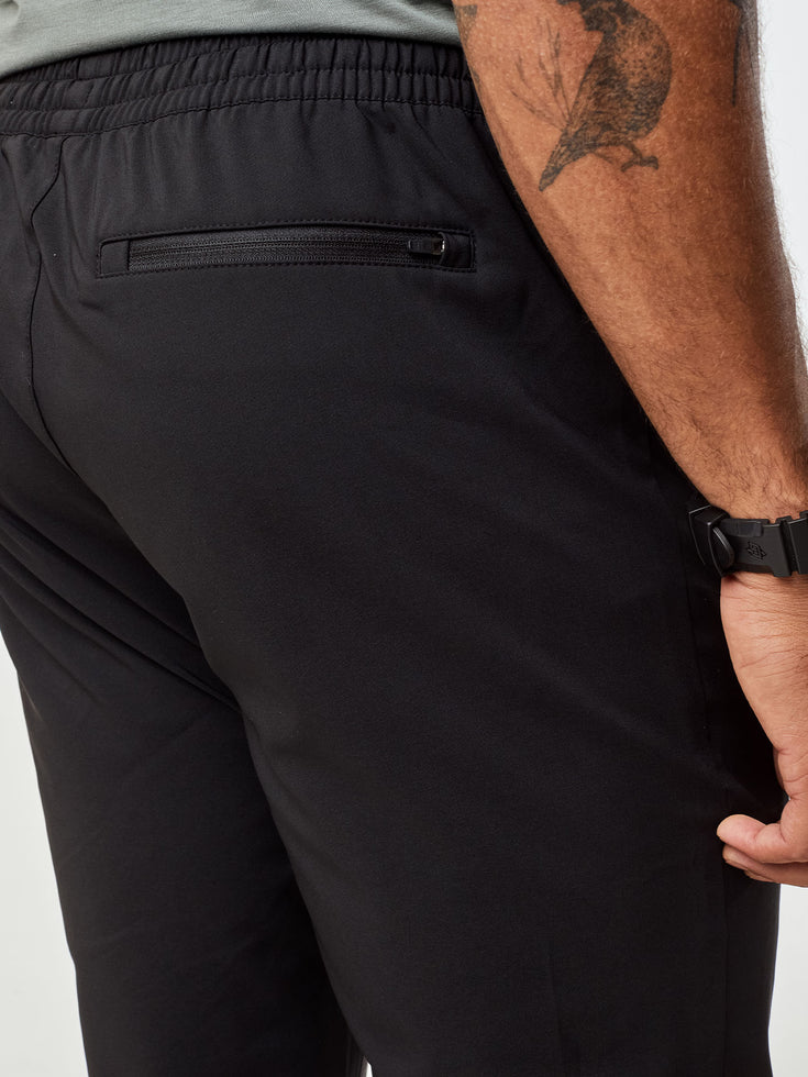 Black Performance Joggers with 4-Way Stretch Fabric for Comfort