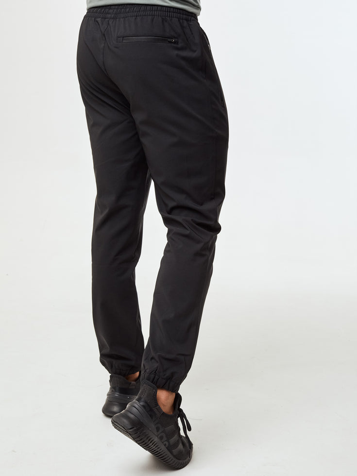 Men's Black Performance Joggers w/4-Way Stretch Moisture-Wicking