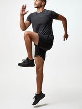 Unrestricted Comfort, Total Flexibility # Men's Stretch Performance Shorts in Black | Fresh Clean Threads