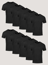 All Black Crew 10-Pack of Mens Tees | Fresh Clean Threads