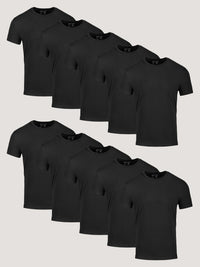 All Black Crew 10-Pack of Mens Tees | Fresh Clean Threads