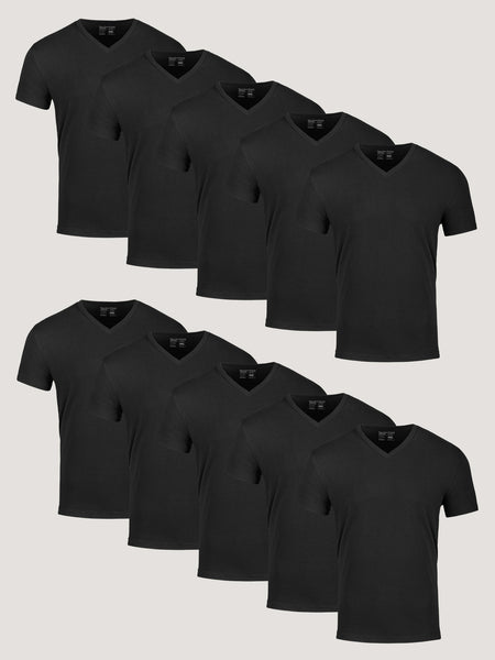 All Black V-Neck 10-Pack