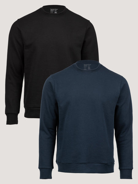 Crew Sweatshirt Black + Dark Navy 2-Pack