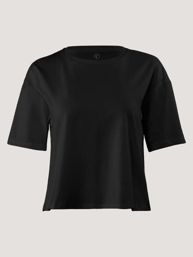 Cropped Boxy Tee Black