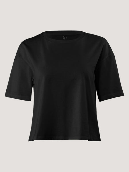 Women's Black Boxy Tee