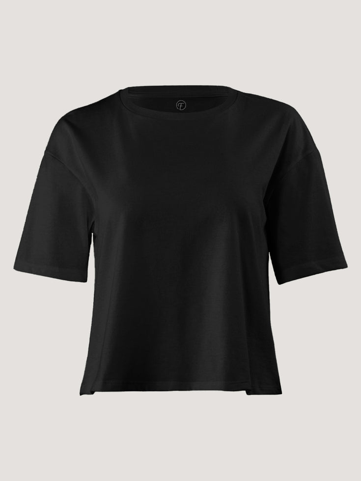 Cropped Boxy Tee Black