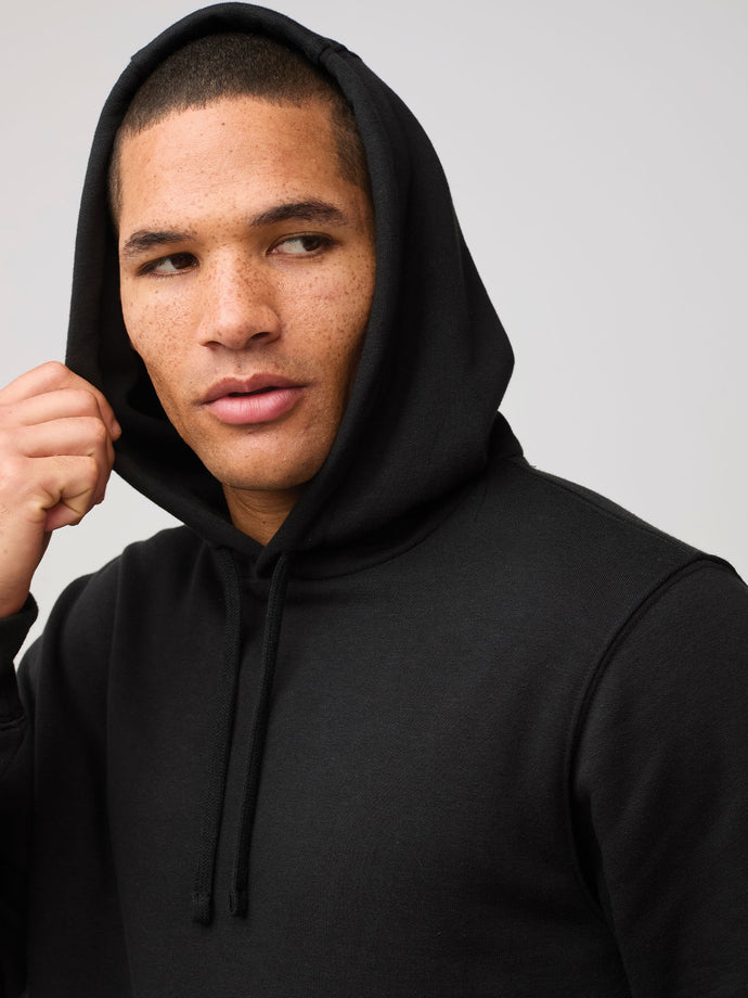 the fleece hoodie doesn’t just fit - it hugs # Black Pullover Hoodie | Men's Styles at Fresh Clean Threads