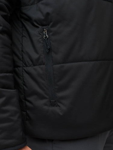 Dual zippered pockets for secure storage # Zippered Pockets for Keeping Items Safe | Men's Black Puffer Jacket at FCT