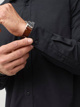 Adjustable wrist cuffs # Black Long Sleeve Button Up | Men's Style at Fresh Clean Threads