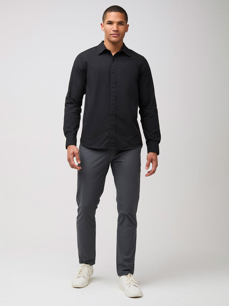 Men's Black Long Sleeve Button Up Shirt | Fresh Clean Threads