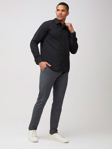 soft fabric crafted for wrinkle resistance # Black Long Sleeve Button Up | New Styles at Fresh Clean Threads
