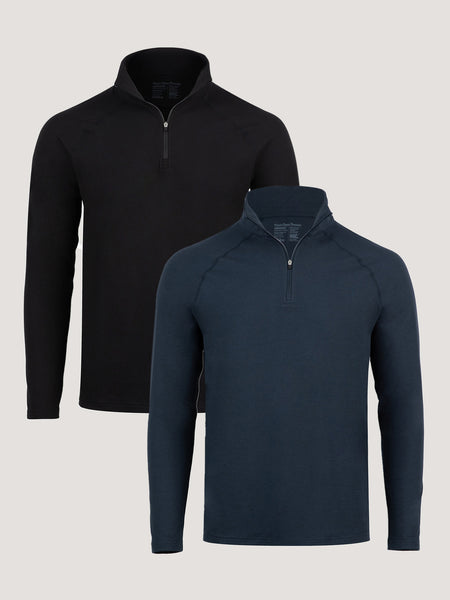 Tech Quarter Zip Black + Navy 2-Pack