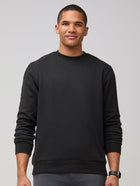 Mikah is 6'1" and wears a size medium # Crewneck Sweatshirt in Black | New Styles at Fresh Clean Threads