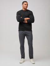 the perfect mix of relaxed fit and refined style # Black Sweatshirt with Crewneck | Fresh Clean Threads