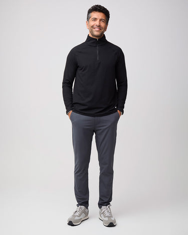 Breathable warmth in a lightweight, sleek design # Black Tech Quarter Zip Up | Fresh Clean Threads