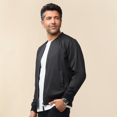 bomber jacket mens black reversible durable water resistant