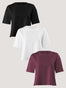 Women's Boxy Tee 3-Pack | Black, White, Merlot | Fresh Clean Threads