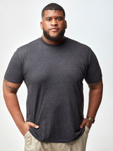 Steven is 6', 275lbs and wears a size 3xl # Charcoal Crew Neck | Best Sellers 5-Pack | Fresh Clean Threads