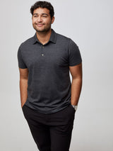 perfect your fit, pair your polo with tech pants # Men's Polo in Charcoal | Fresh Clean Threads