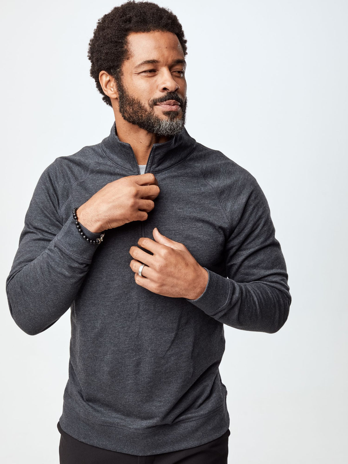 Charcoal Quarter Zip Pullover | Fresh Clean Threads