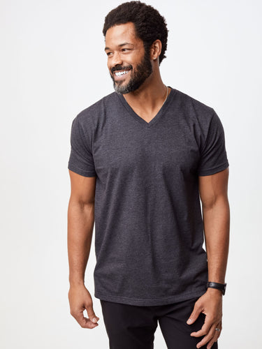 Jarrett is 6', 168lbs and wears a size M # Best Sellers V-Neck Tees 6-Pack | Fresh Clean Threads