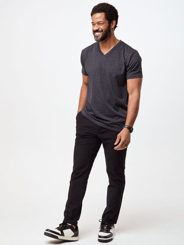 This T-Shirt Flatters Your Unique Shape # Mens' Charcoal V-Neck Tees | Fresh Clean Threads