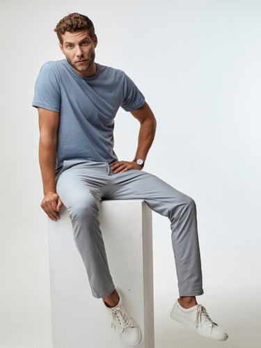 Breathable Stretch Tech Pants # Men's Bottoms | Tech Pants in Cloud Grey | Fresh Clean Threads