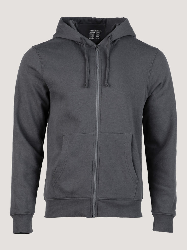 Concrete Grey Zip-Up Hoodie at Fresh Clean Threads