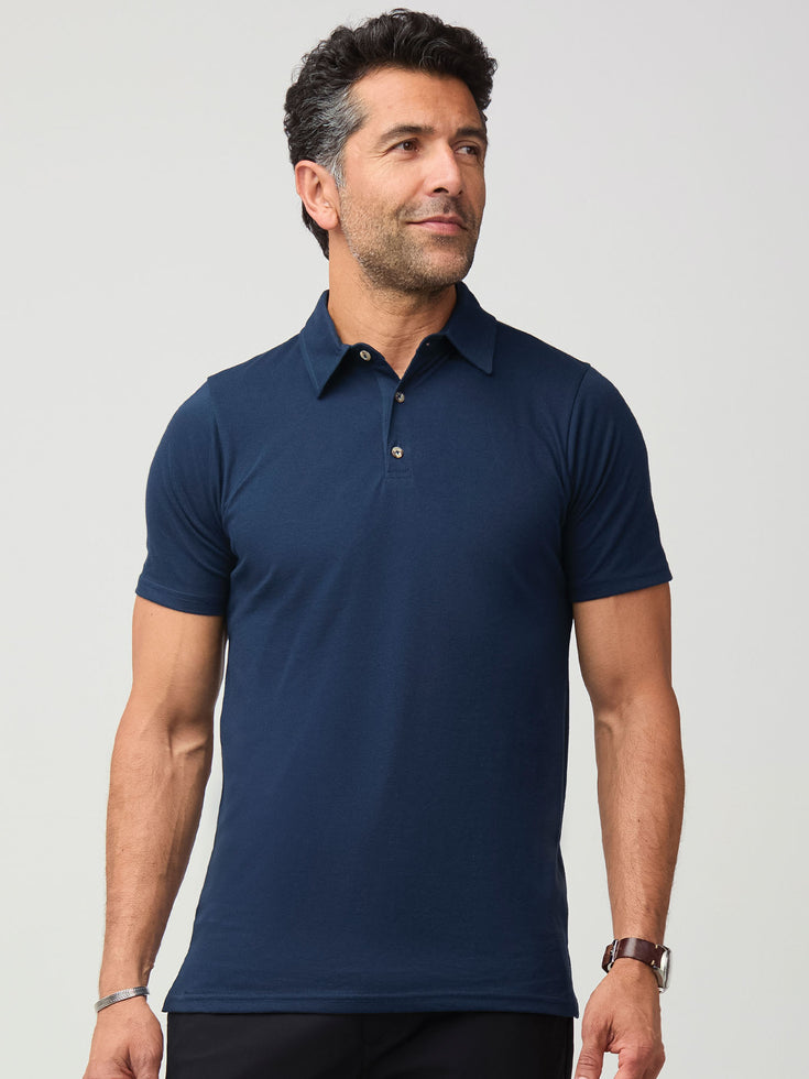 Dark Navy Men's Polo | Fresh Clean Threads