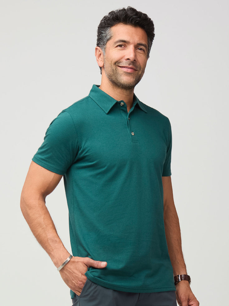 Men's Polo in Dark Emerald | Fresh Clean Threads