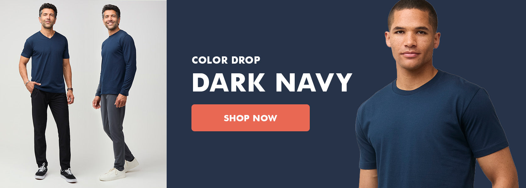 New Color: Dark Navy | Crew Neck, V-Neck, Polo, Long Sleeve | Fresh Clean Threads