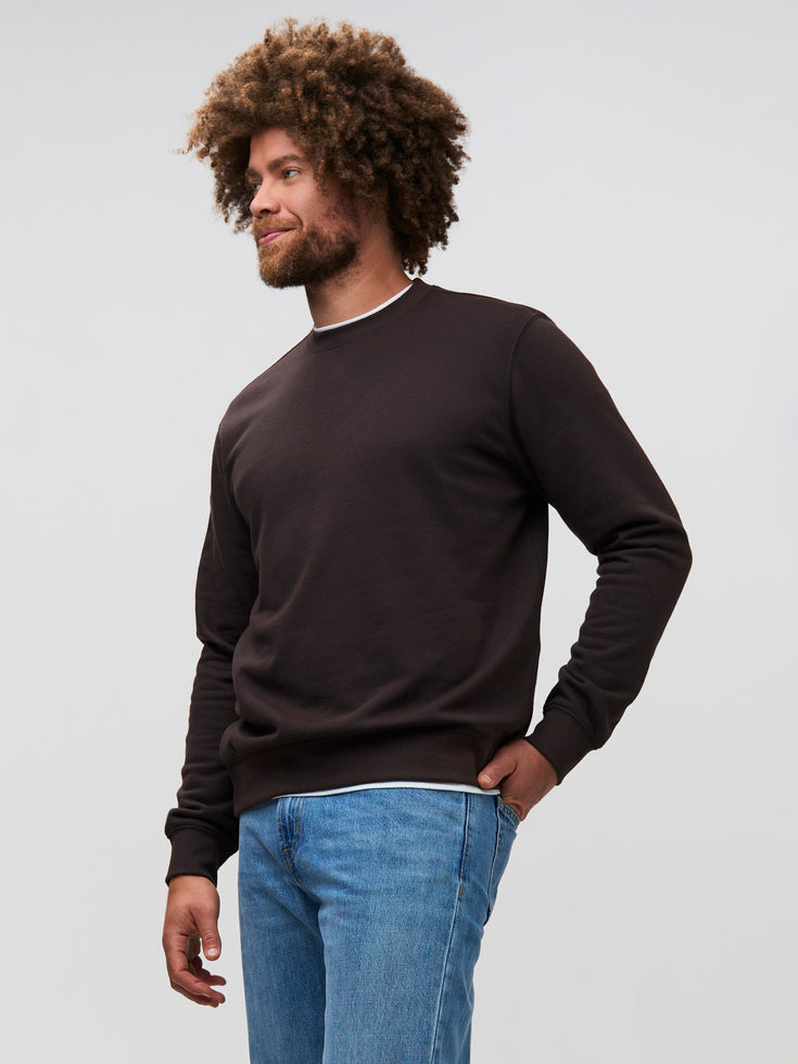 Espresso Crew Sweatshirt | Men's Fleece Collection at Fresh Clean Threads
