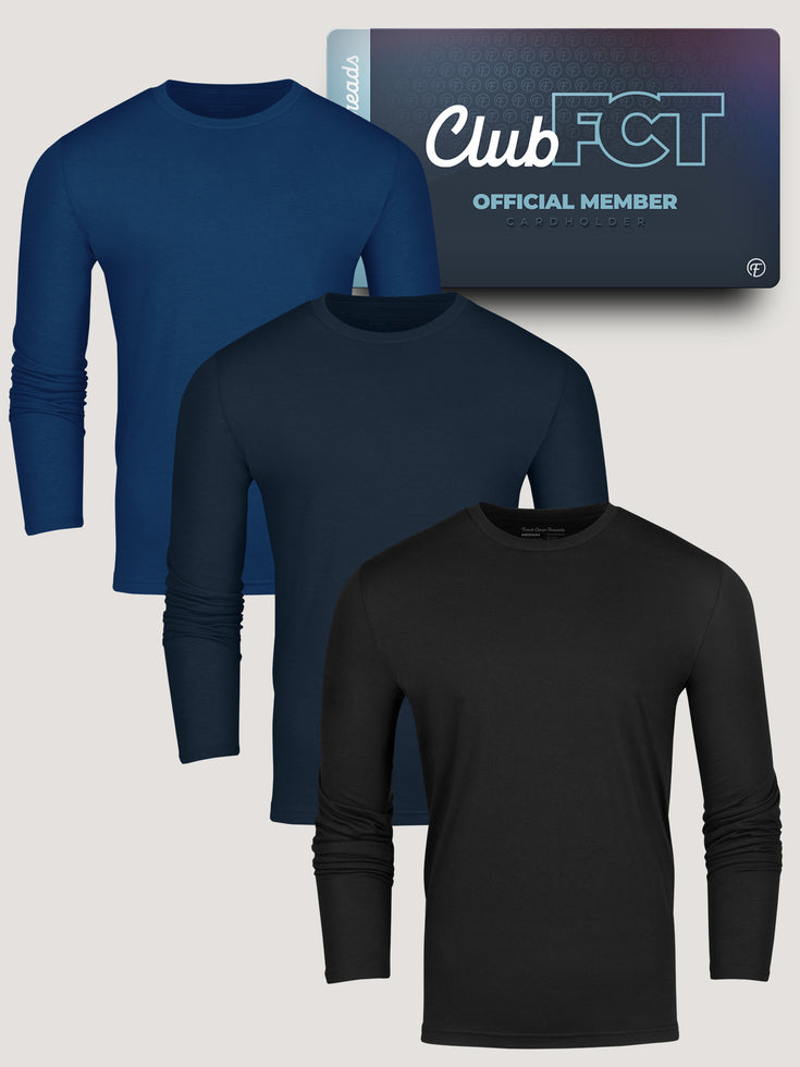 Long Sleeve Crew Pack of Tees with Membership | Fall T-Shirt Colors | Fresh Clean Threads