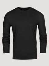 Men's Long Sleeve Crew Neck in Black from Fresh Clean Threads