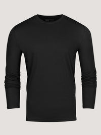 Men's Long Sleeve Crew Neck in Black from Fresh Clean Threads