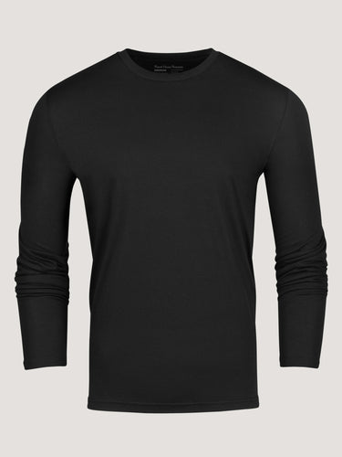 Men's Long Sleeve Crew Neck in Black from Fresh Clean Threads