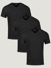All Black Subscription 3-Pack | V-Necks | Fresh Clean Threads