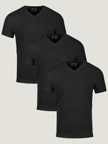 All Black Subscription 3-Pack | V-Necks | Fresh Clean Threads