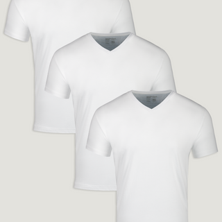 All White Subscription 3-Pack | V-Necks | Fresh Clean Threads