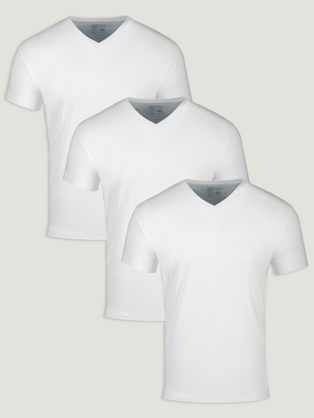 All White V-Neck 3-Pack