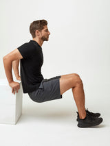 Our stretch fabric blend offers unrestricted movement # Stretch Performance Shorts for Men | Graphite | Fresh Clean Threads