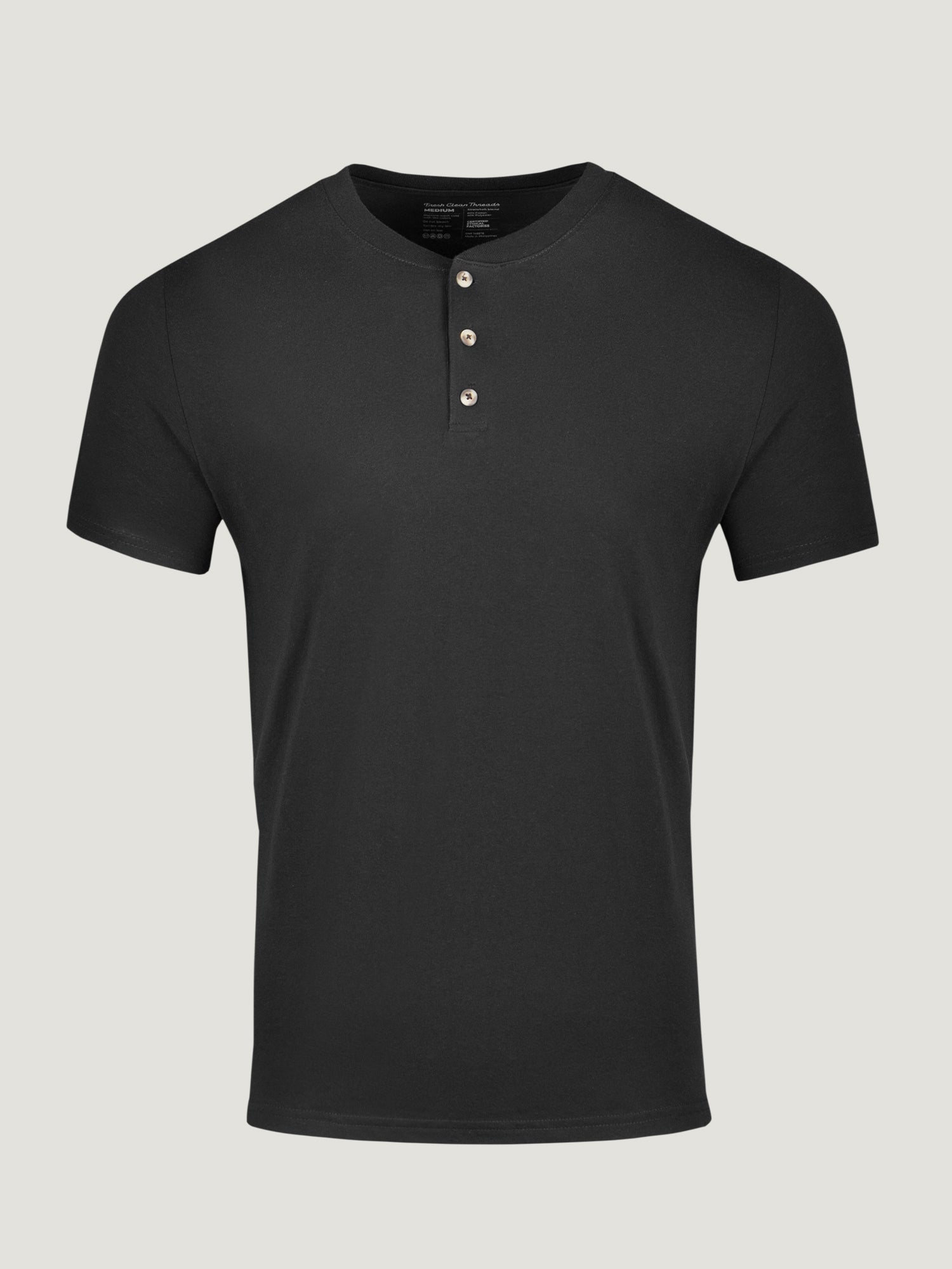 Black Short Sleeve Henley For Men Fresh Clean Tees