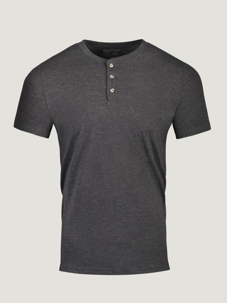 Short Sleeve Henley Charcoal | Fresh Clean Threads