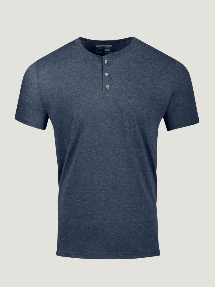 Short Sleeve Henley in Navy | Fresh Clean Threads