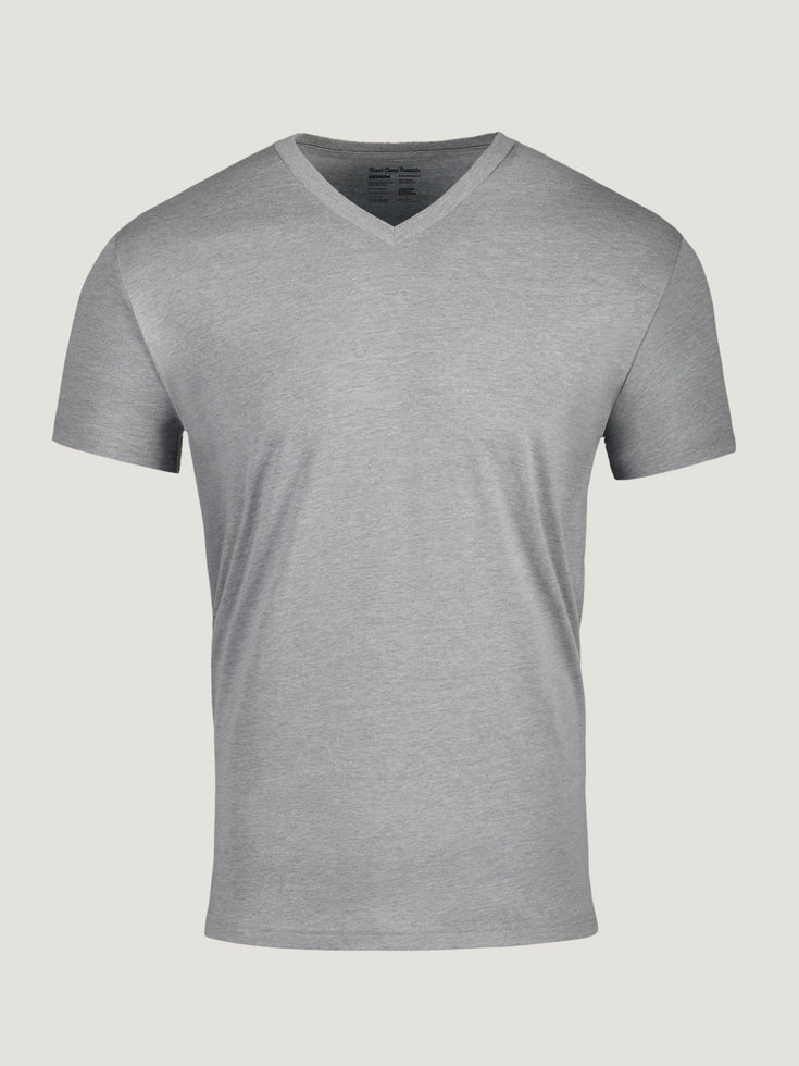 Heather Grey V-Neck T-Shirt For Men | Fresh Clean Tees