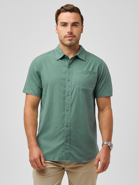 Sagebrush Short Sleeve Stretch Button Up