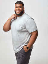 Steven is 6', 275lbs and wears a size 3xl # Basic 5-Pack with Heather Grey | Fresh Clean Threads