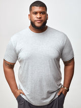 Steven is 6', 275lbs and wears a size 3xl # All Grey Tee Shirt 5-Pack Lifestyle Size 3XL | Fresh Clean Threads