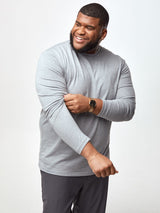 Steven is 6', 275lbs and wears a size 3XL # Long Sleeve Tee in Grey | Fresh Clean Threads