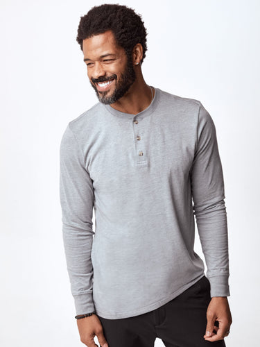 Jarrett is 6', 168lbs and wears a size M # Henleys | Premium Long Sleeves Henley Shirts